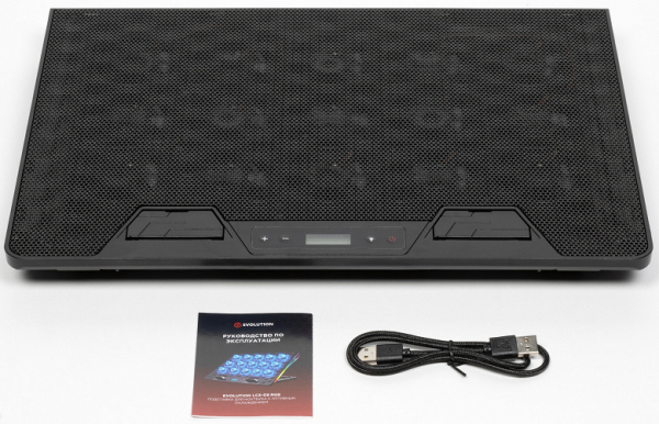 Подставка Evolution LCS-09 RGB для ноутбука до 17 дюймов, с активным охлаждением и красочной подсветкой