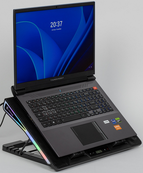 Подставка Evolution LCS-09 RGB для ноутбука до 17 дюймов, с активным охлаждением и красочной подсветкой