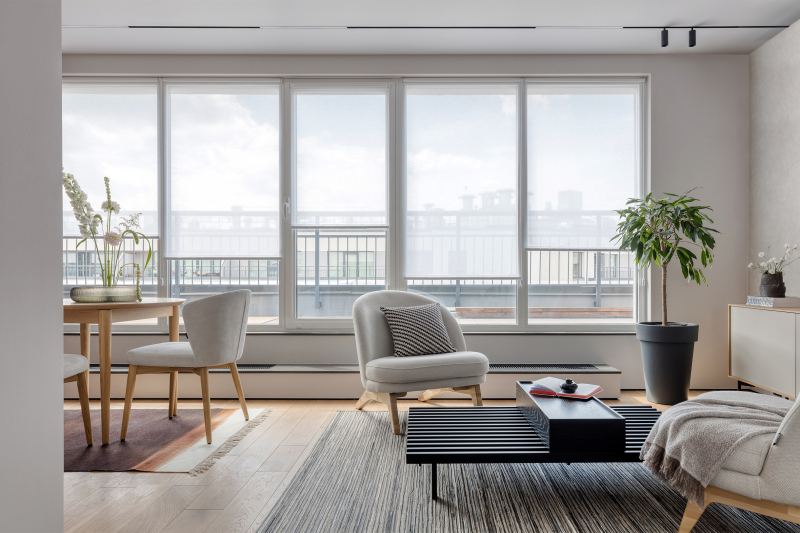 Почему это красиво: светлая кухня-гости­ная без телевизора и дивана