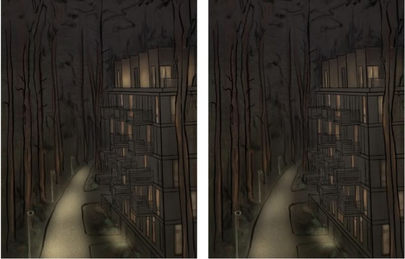 Освещение курорта «Рощино Residence» вдохновлено карело-финским эпосом